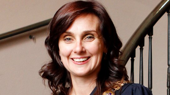 Catherine Cumming in 2012, when she was elected mayor of Maribyrnong. 
