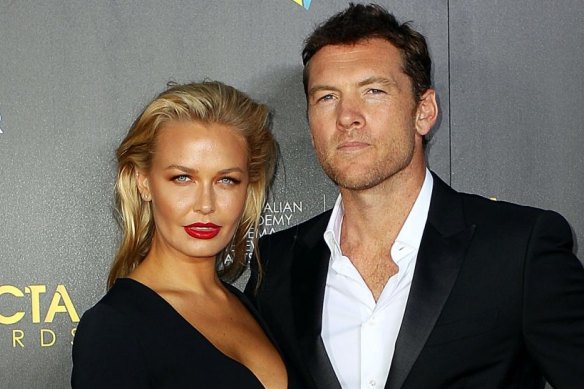 Lara and Sam Worthington.