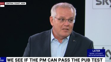 Scott Morrison appears on Sky News for a voter town hall.
