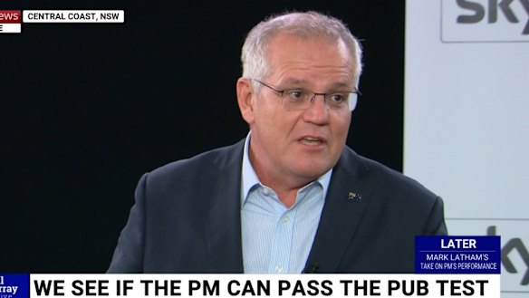 Scott Morrison appears on Sky News for a voter town hall.