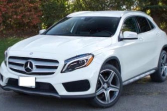 A 2017 white Mercedes-Benz B-class, similar to the one stolen from a home at Fabian Court, Maribyrnong.