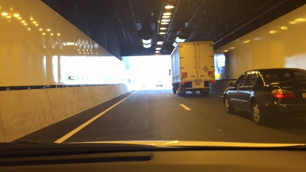 Cyclists are forbidden in the Legacy Way tunnel and it is believed the man may have been trying to climb his way out.