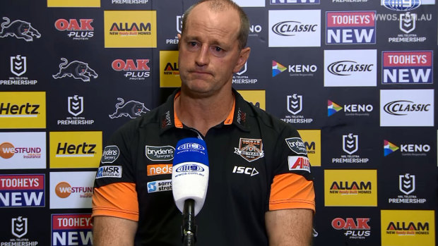 No comment: Wests Tigers coach Michael Maguire wouldn't be drawn on his relationship with Anthony Seibold.