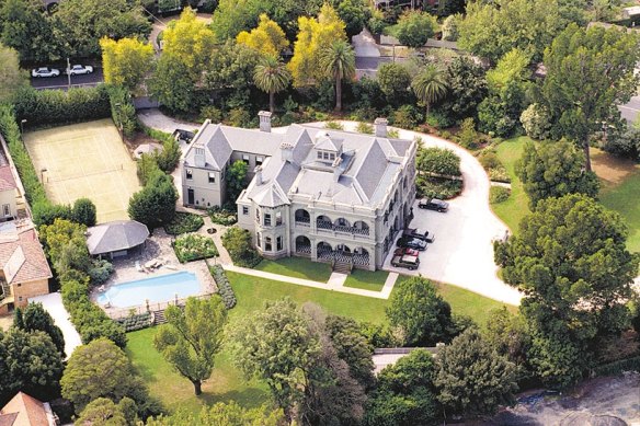 Paul Little and Jane Hansen’s Coonac estate in Toorak has sold for at least $100 million.