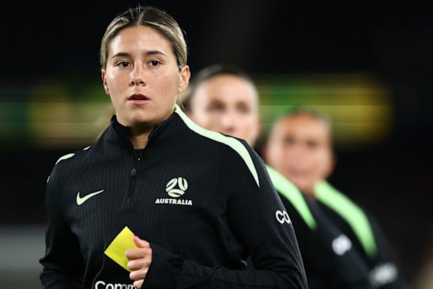 Kyra Cooney-Cross of Australia warms up.