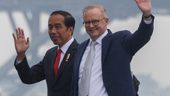 Warm reception or luke-warm? Joko Widodo and Anthony Albanese  on Tuesday.