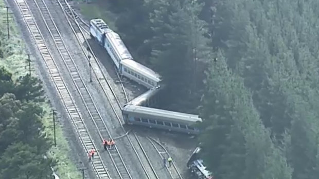 The XPT train came off the tracks at Wallan, north of Melbourne.