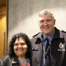 2024 WA Australian of the Year Mechelle Turvey and WA Police Commissioner Mr Col Blanch.