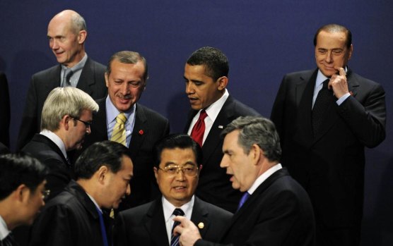 World leaders gather at the G20 summit in London in 2009.