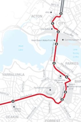The planned route for light rail stage 2.