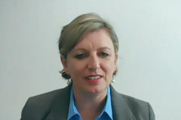 Labor MP for Cranbourne Pauline Richards before the anti-corruption commission on Monday.