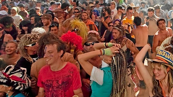 Punters at Rainbow Serpent Festival last year. 
