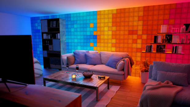 This is an extreme Canvas installation, which would cost thousands. Thankfully you can make quite a nice light with just nine squares.