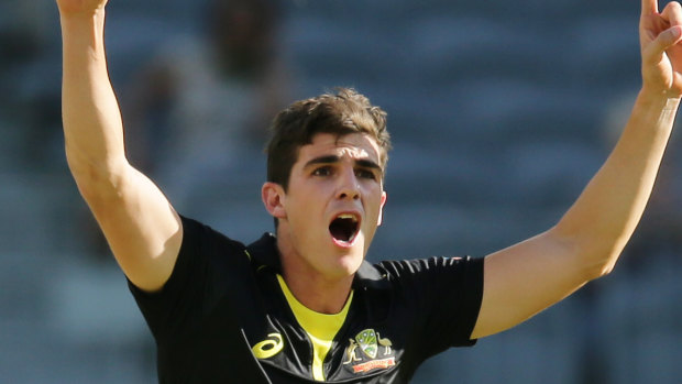 Sean Abbott claimed two wickets in his first game for Australia in five years.