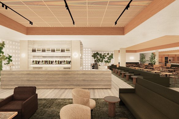 Open in time for the Christmas rush: Qantas’ refurbished international lounge in Auckland.