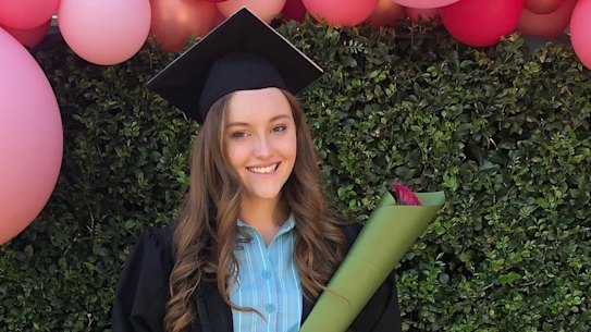 Lilie James graduating from Danebank in 2020