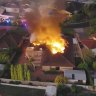 Drone footage of a house fire in Winthrop.