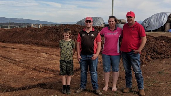 Despite building a house within 50 metres of power line, the Hill family (Cash, Ryan, Leah and Andy, left to right) near Scone in NSW opted to go off the grid altogether. 