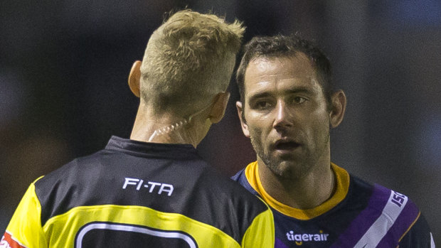 Storm skipper Cameron Smith was sin binned on Friday night, but wasn't keen to leave the field.