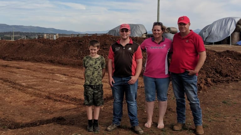 Despite building a house within 50 metres of power line, the Hill family (Cash, Ryan, Leah and Andy, left to right) near Scone in NSW opted to go off the grid altogether. 