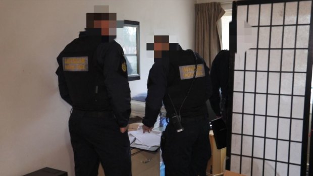 During this police raid of an illegal brothel in Reid, a note from a sex worker led police to another alleged brothel in Dimitrios Brendas' Braddon apartment.