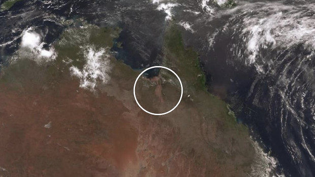 The Flinders River has received record rainfall and was overflowing during the flood event in Queensland.