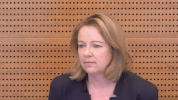 Colonial First State executive general manager Linda Elkins appearing before the royal commission.