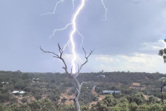 Lightning hits near Brigadoon.