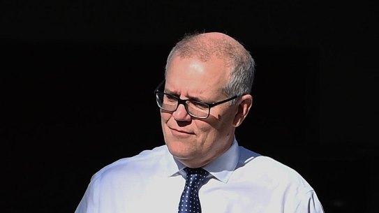 Former prime minister Scott Morrison leaves his Sydney home on Wednesday morning.