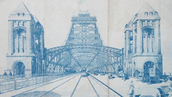 Norman Selfe's winning bridge design. Unfortunately, it never got built.