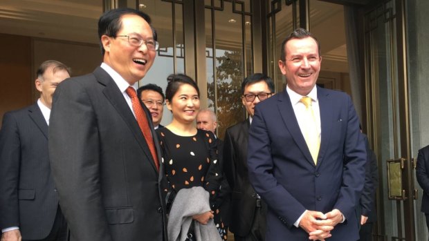 Premier Mark McGowan celebrates the 30th anniversary of the WA-Zhejiang sister-state relationship with province Communist Party Secretary Che Jun on November 10.