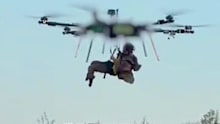 Ukraine claims it carried out the first battlefield rescue of a wounded soldier using a drone.
