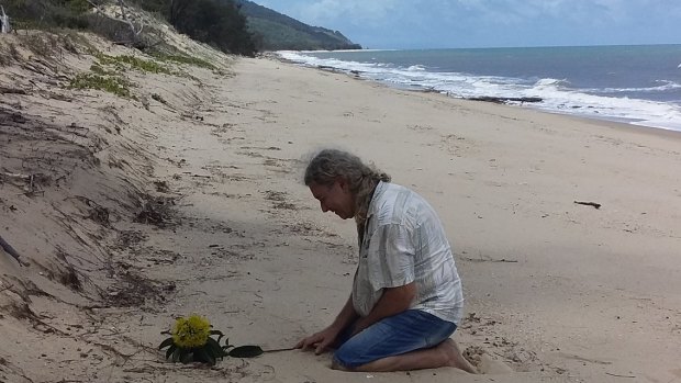 Troy Cordingley returned to Wangetti Beach for the first time since his daughter Toyah Cordingley was found dead.