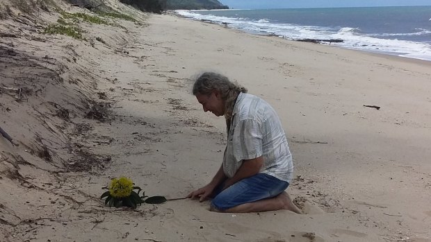 Troy Cordingley returns to Wangetti Beach for the first time since his daughter was killed.