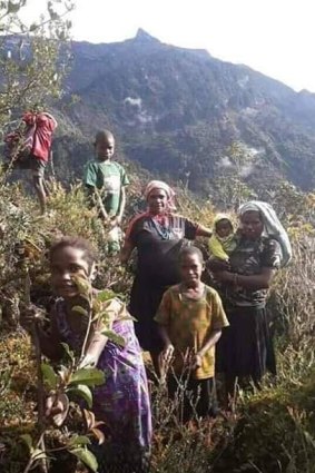 West Papuan women and children fleeing Indonesian military operations in Nduga province in 2019.