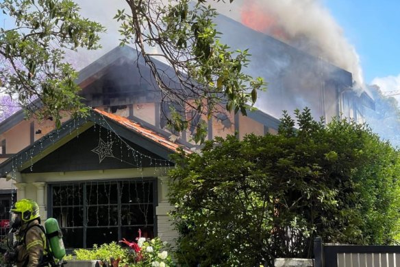 The house fire in North Willoughby on Saturday.