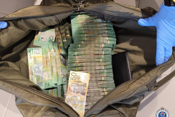 Cash seized during the raids.