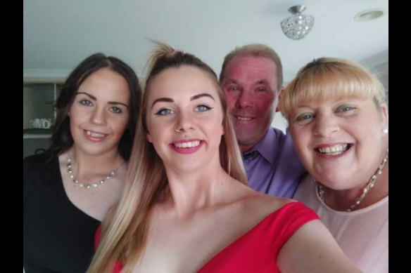 Abbey Forrest (left) with sister Emily and their parents Alan and Elizabeth.