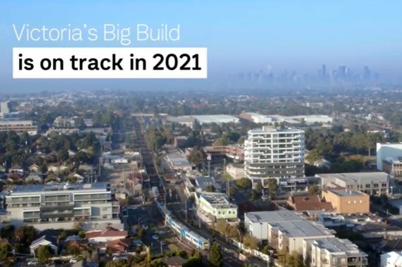 The “big build” advertising campaign was criticised by the auditor-general and partly paid for in the 2020-21 financial year.
