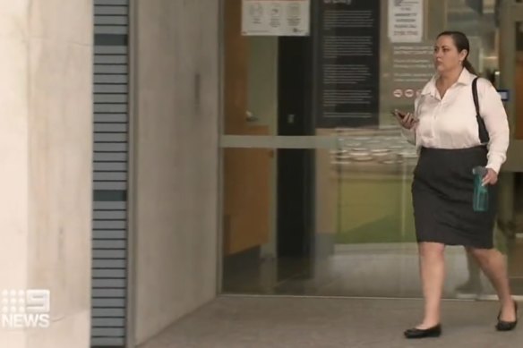 Zowie Noring leaves Brisbane District Court after giving evidence.