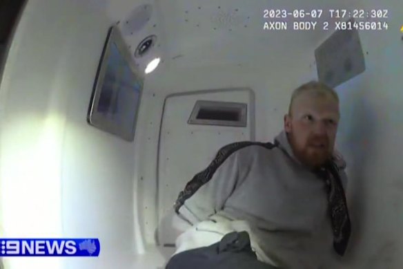 Reagan Chown during his arrest.