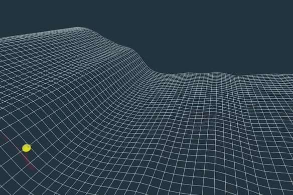 Simulation of a MarineLabs buoy riding a rogue wave off the coast of Vancouver Island in November 2020.