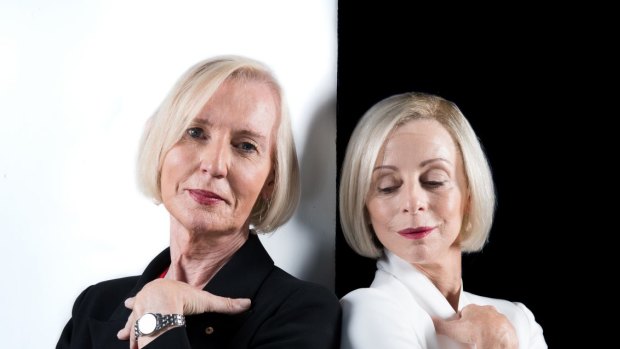 Catherine McGregor, left, and Heather Mitchell, who played Catherine in a Sydney Theatre Company play in 2018.
