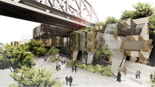 An artist's impression of the hotel at Howard Smith Wharves.