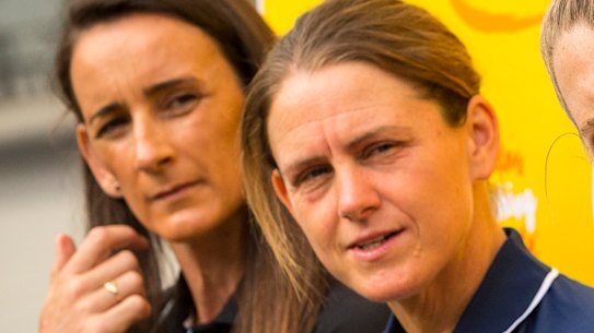 Natalie Wood (right) will be Essendon’s inaugural AFLW coach.