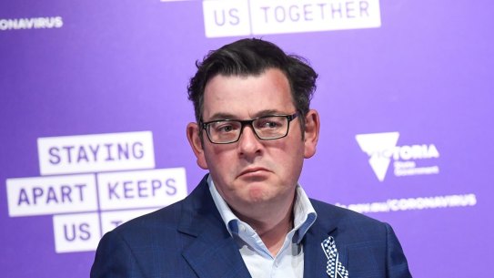 The Age, News, 29/09/2020  picture Justin McManus.
Premier Daniel Andrews coronavirus update press conference.