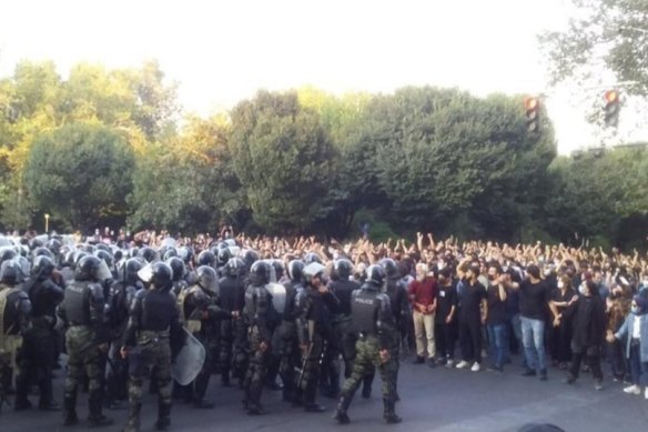 Protesters clash with police in Tehran over the death of Mahsa Amini.