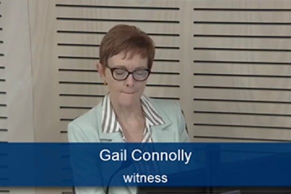 Gail Connolly on her third day in the witness box, giving evidence to the Independent Commission Against Corruption’s inquiry into Parramatta Council.