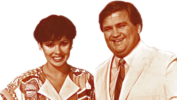 Billy J Smith with Fiona MacDonald. They co-hosted It's a Knockout from 1985 to 1987.