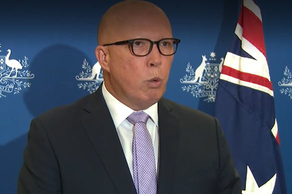 Peter Dutton speaking in response to changes to stage 3 tax reforms.